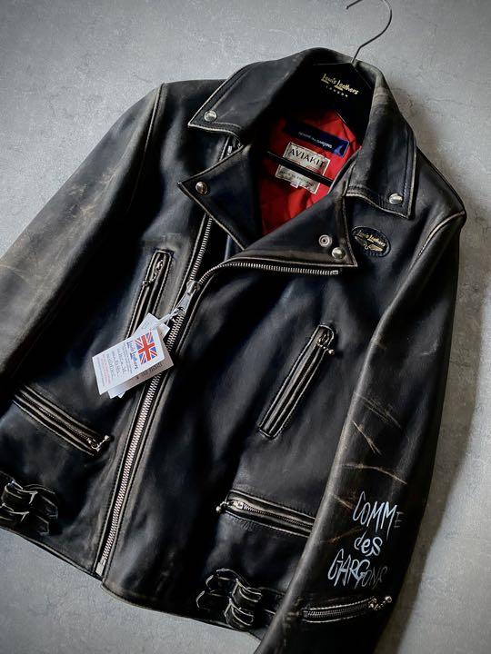 ルイスレザー コムデギャルソン ライダース レザー ジャケット 38size