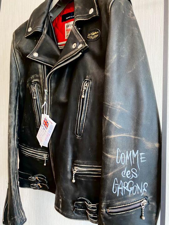 ルイスレザー コムデギャルソン ライダース レザー ジャケット 38size