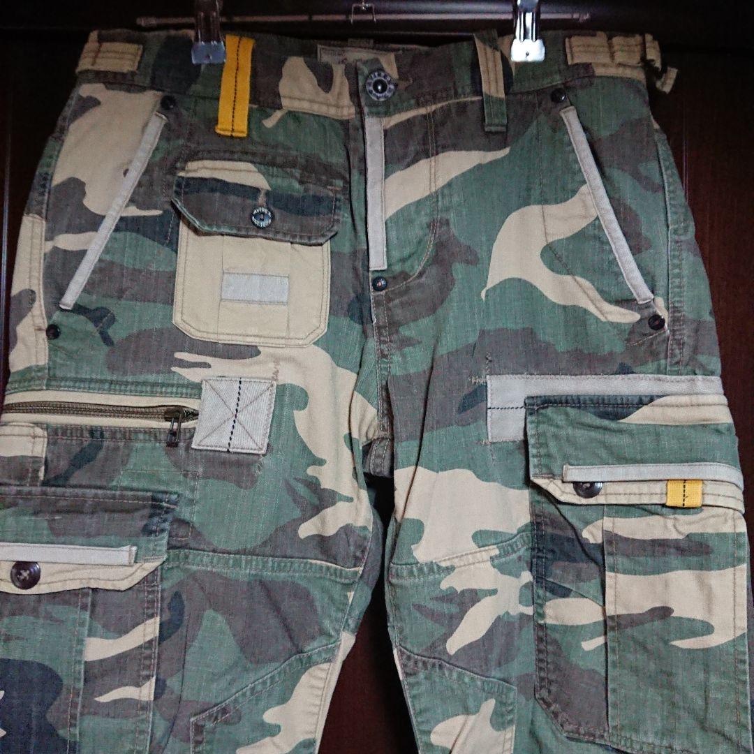 【値下げ不可・美品】AVIREX ヴィンテージ加工 カーゴパンツ【M・カモ柄】