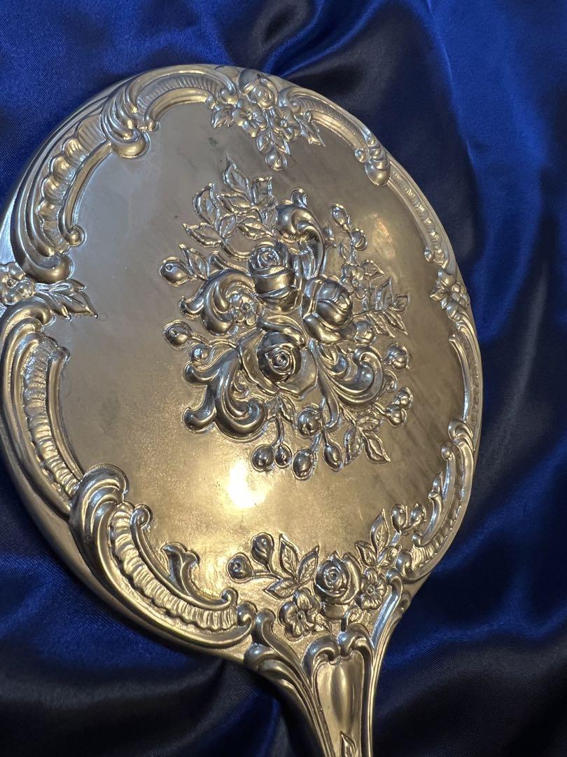silver 銀製品 手鏡 ミラー アンティーク 薔薇☆新品その②