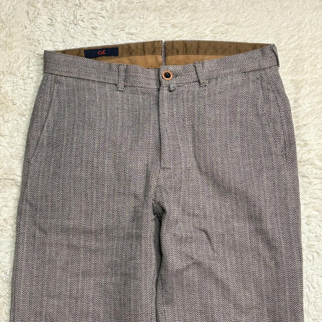 45R コットン ヘリンボーン トラウザーパンツ ブラウンu0026