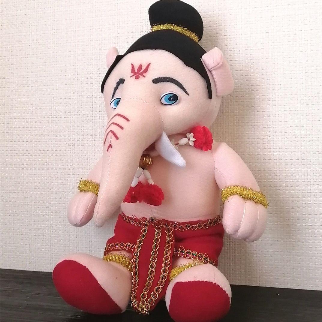 値下げ】インドで購入 神様 ガネーシャ ぬいぐるみ 30cm レア