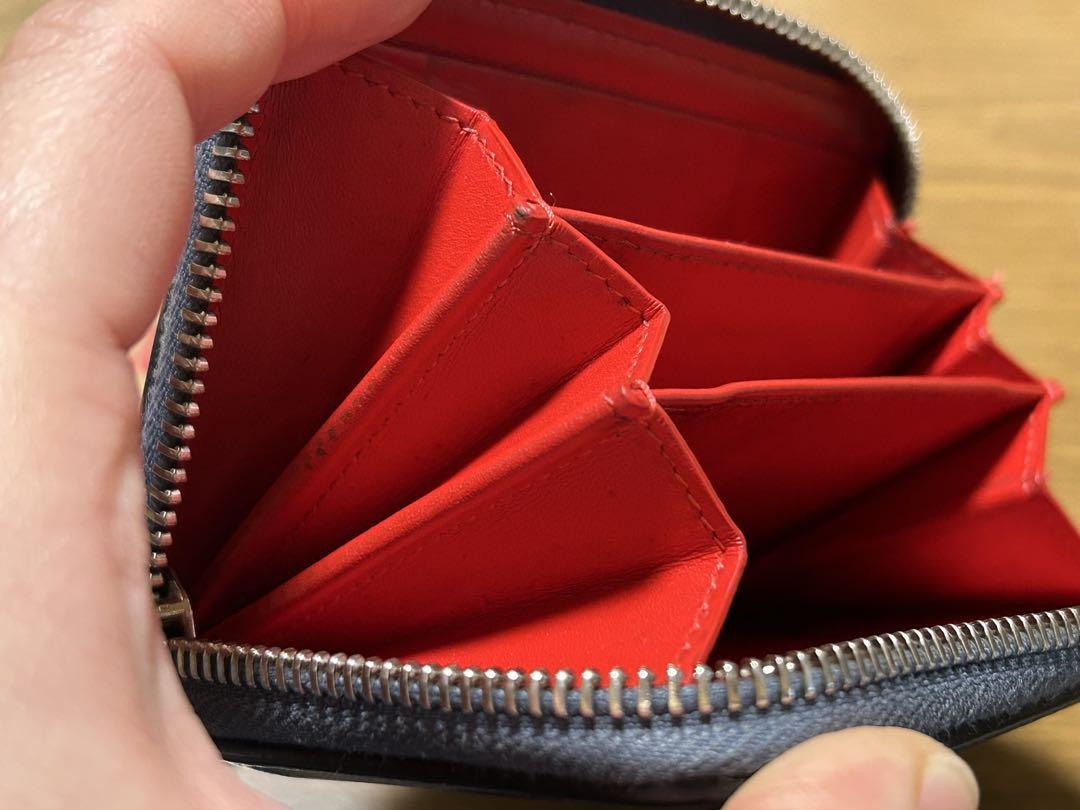 クリスチャンルブタン スタッズ デニム調レザー 財布 コインケース ミニ財布