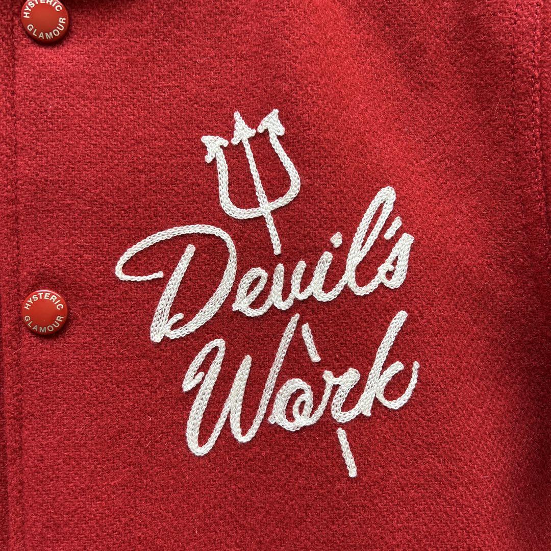 『人気モデル』　ヒステリックグラマー スタジャン　デビルガール　刺繍　赤　S