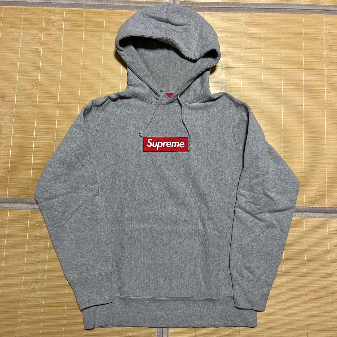 1円開始 supreme box logo pullover プルオーバーパーカー 中古 XLargeシュプリーム セージグリーン