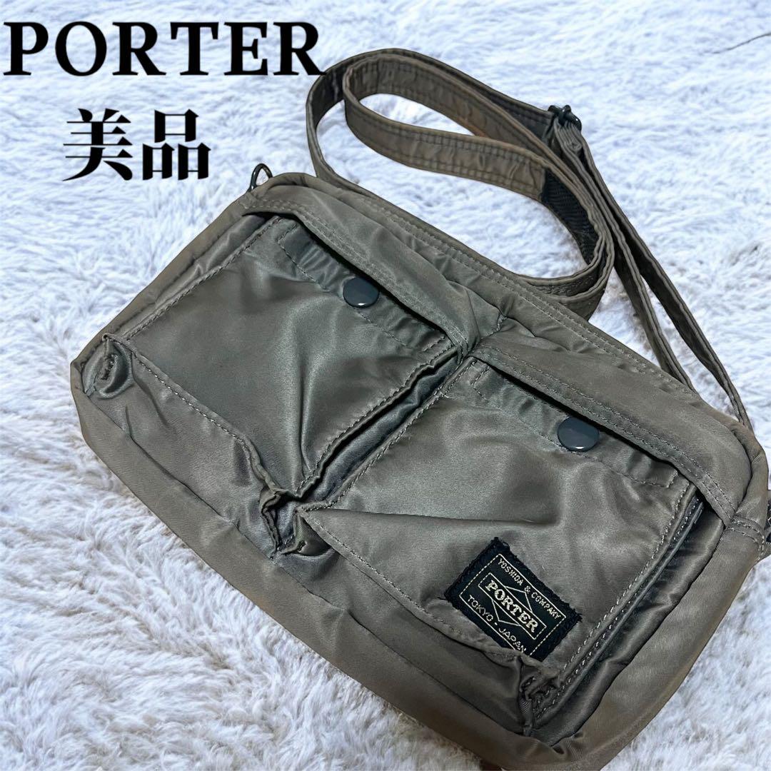 【美品】ポーター タンカー ショルダーバッグ グレーシルバ　ウエストポーチ