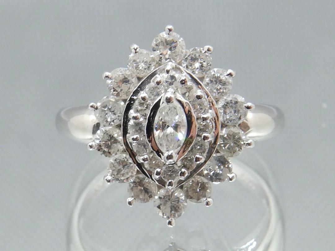 天然ダイヤモンドのリング【D1.01ct】【Pt900】