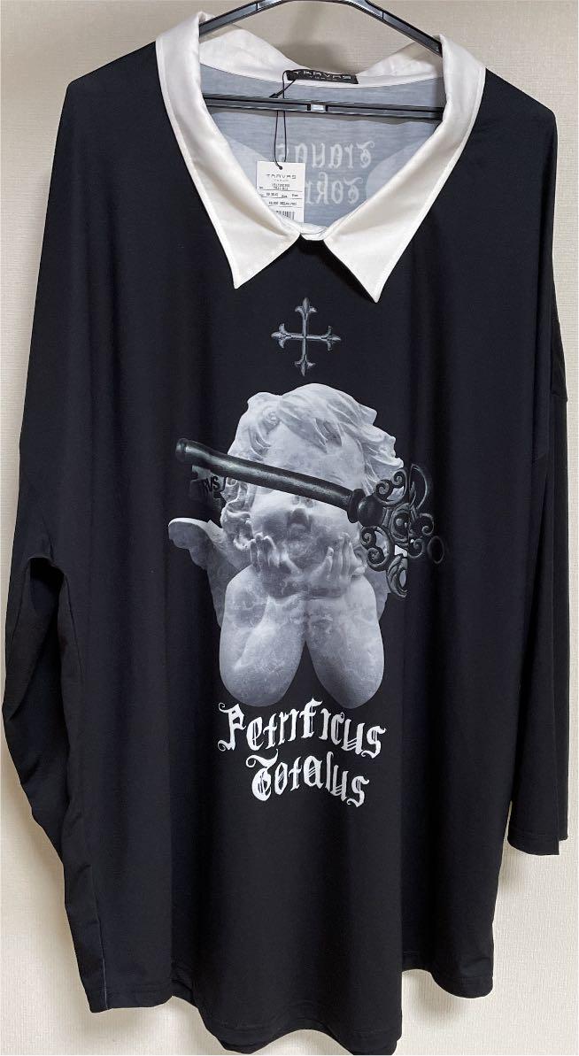 39%割引 公式 TRAVAS TOKYO トラバストーキョー 天使Tシャツ七分袖 T 買いファッション エンジェル ロンT Tシャツ トラバストーキョー Tシャツ/カットソー(七分/長袖)