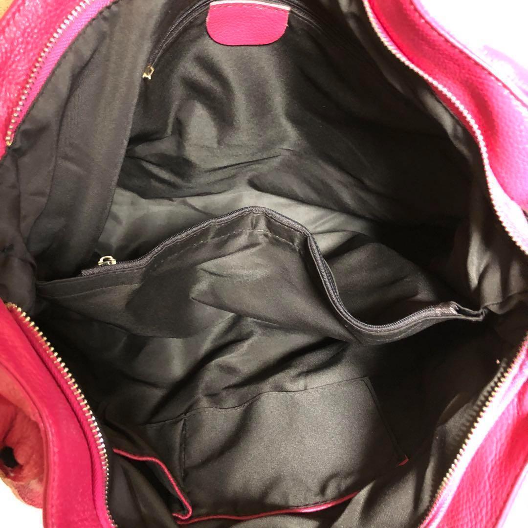美品　本革　牛革　ピンク　2way ショルダーバッグ　bag レディース