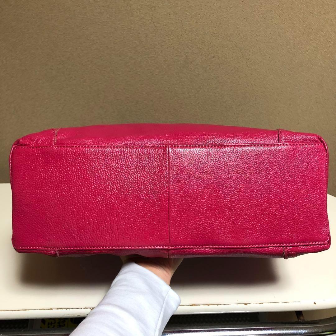 美品　本革　牛革　ピンク　2way ショルダーバッグ　bag レディース