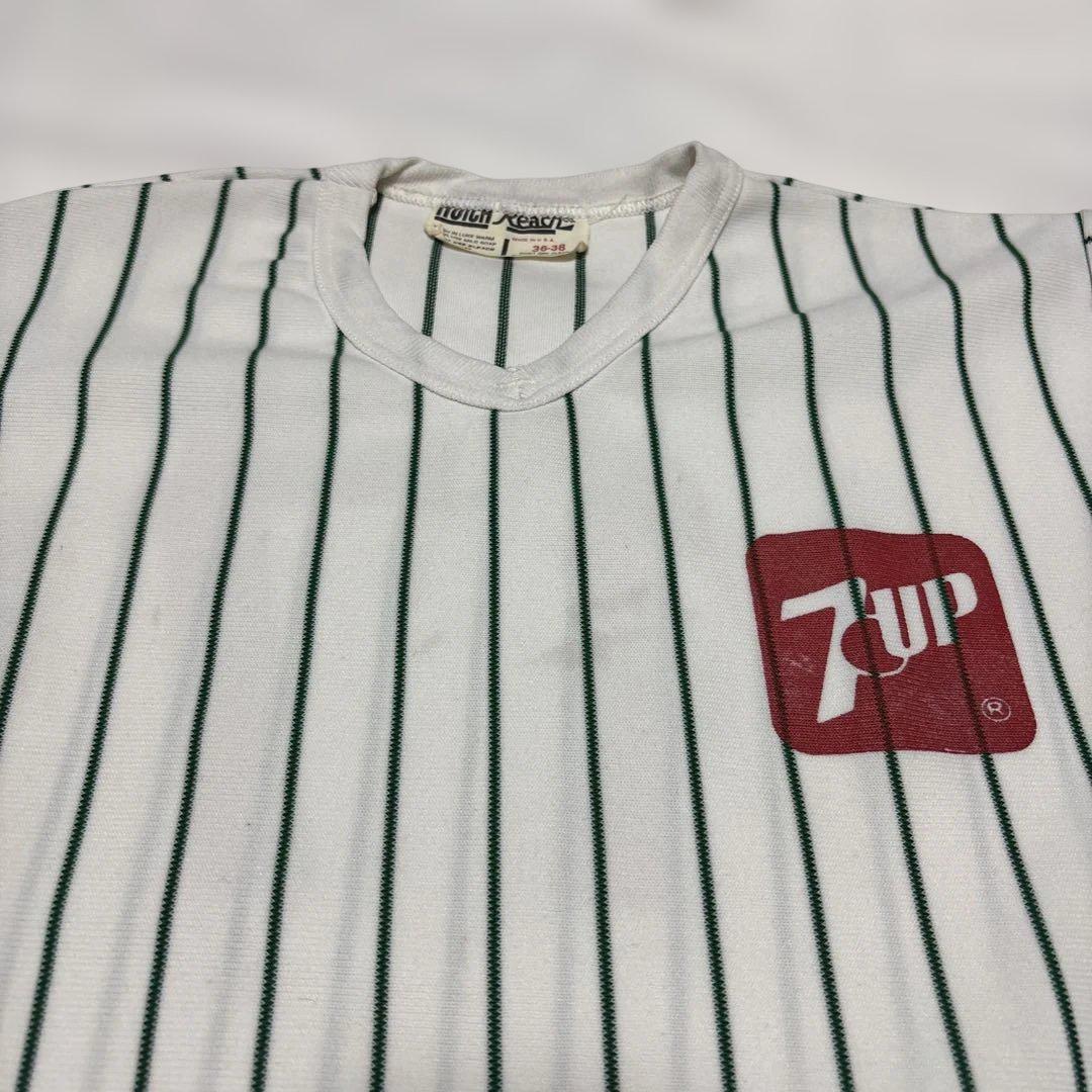 70s Hutch Reach Co. 7up ロゴ ストライプTシャツ