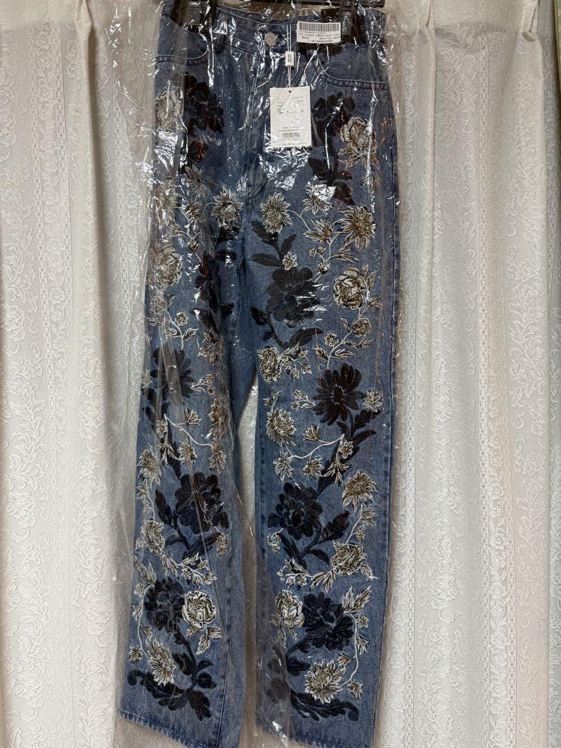 パンツ CLANE FLOWER EMBROIDERY PANTS