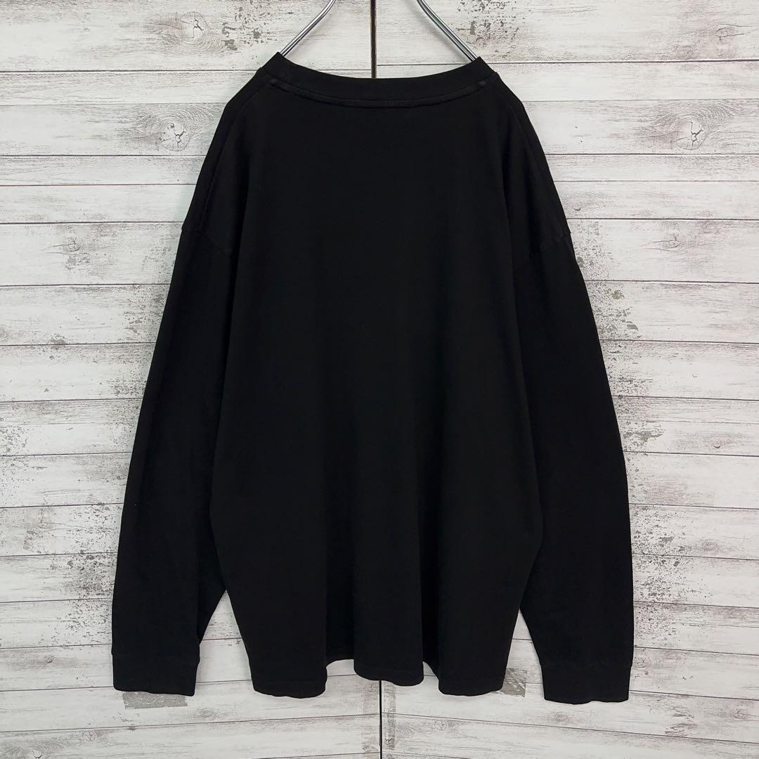 10910【美品・XLサイズ】モンクレール☆QR確認済み定番ロングtシャツ黒