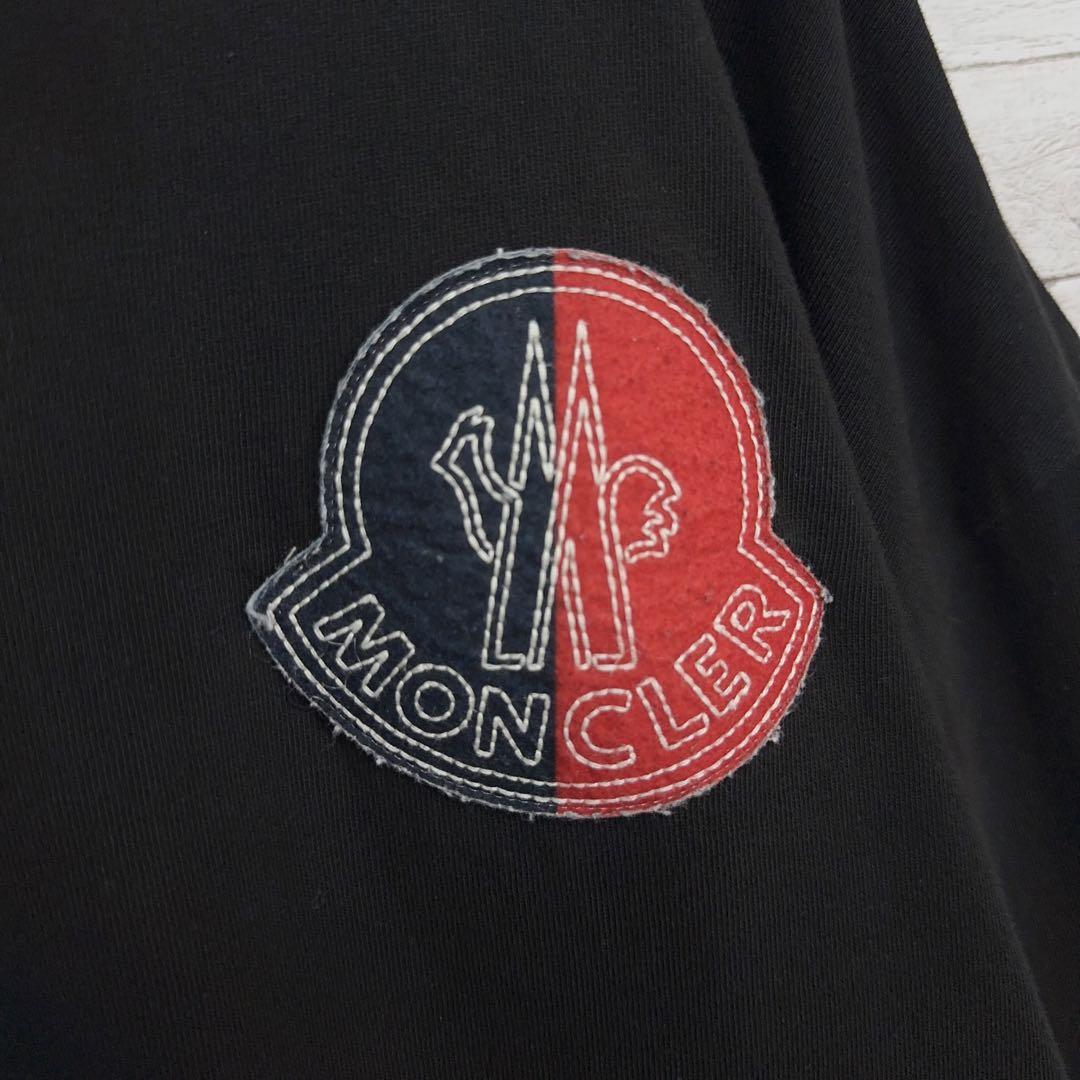 10910【美品・XLサイズ】モンクレール☆QR確認済み定番ロングtシャツ黒