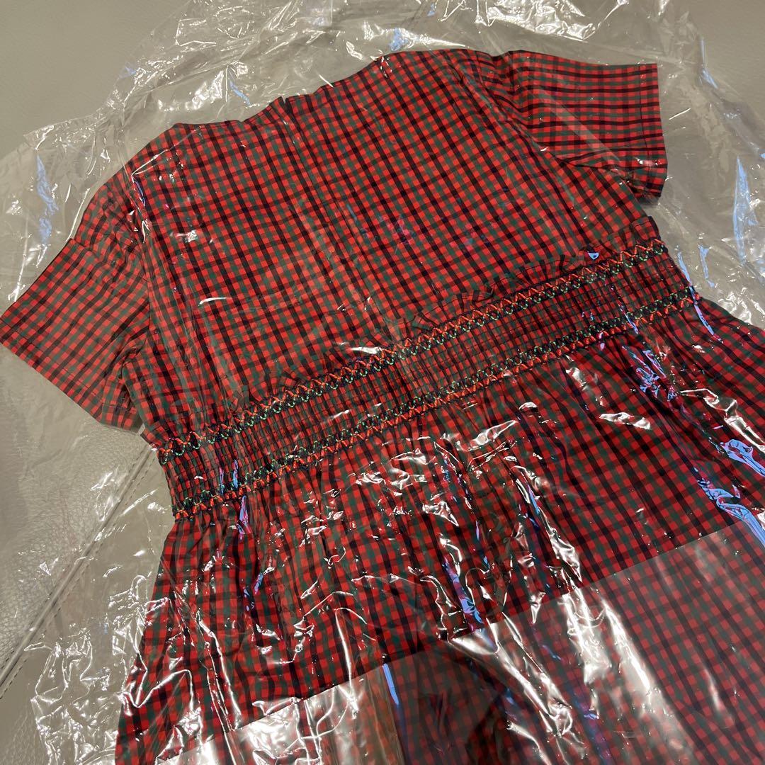 新品♡familiar 半袖ワンピース 100cm 赤チェック