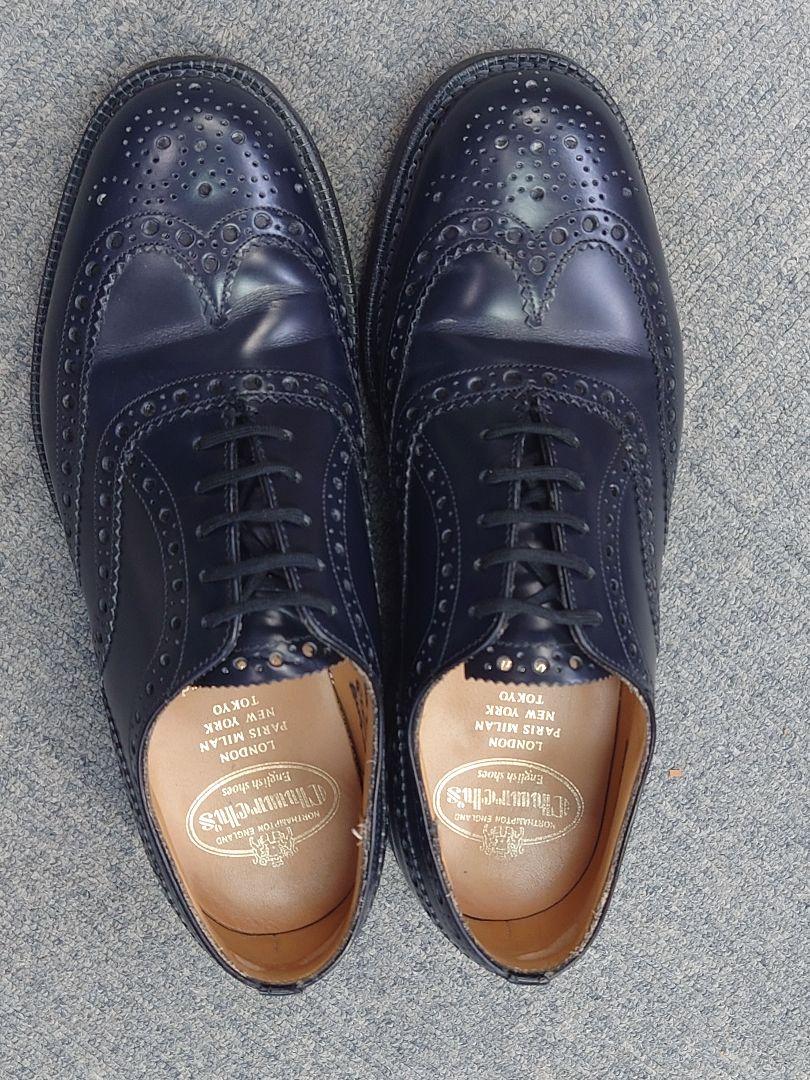 【一時値下げ】Church's チャーチ Burwood ネイビー 55F