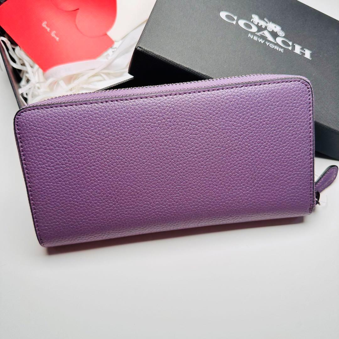 新商品　コーチ　Coach長財布エンボスロゴ　品番A2181 パープル