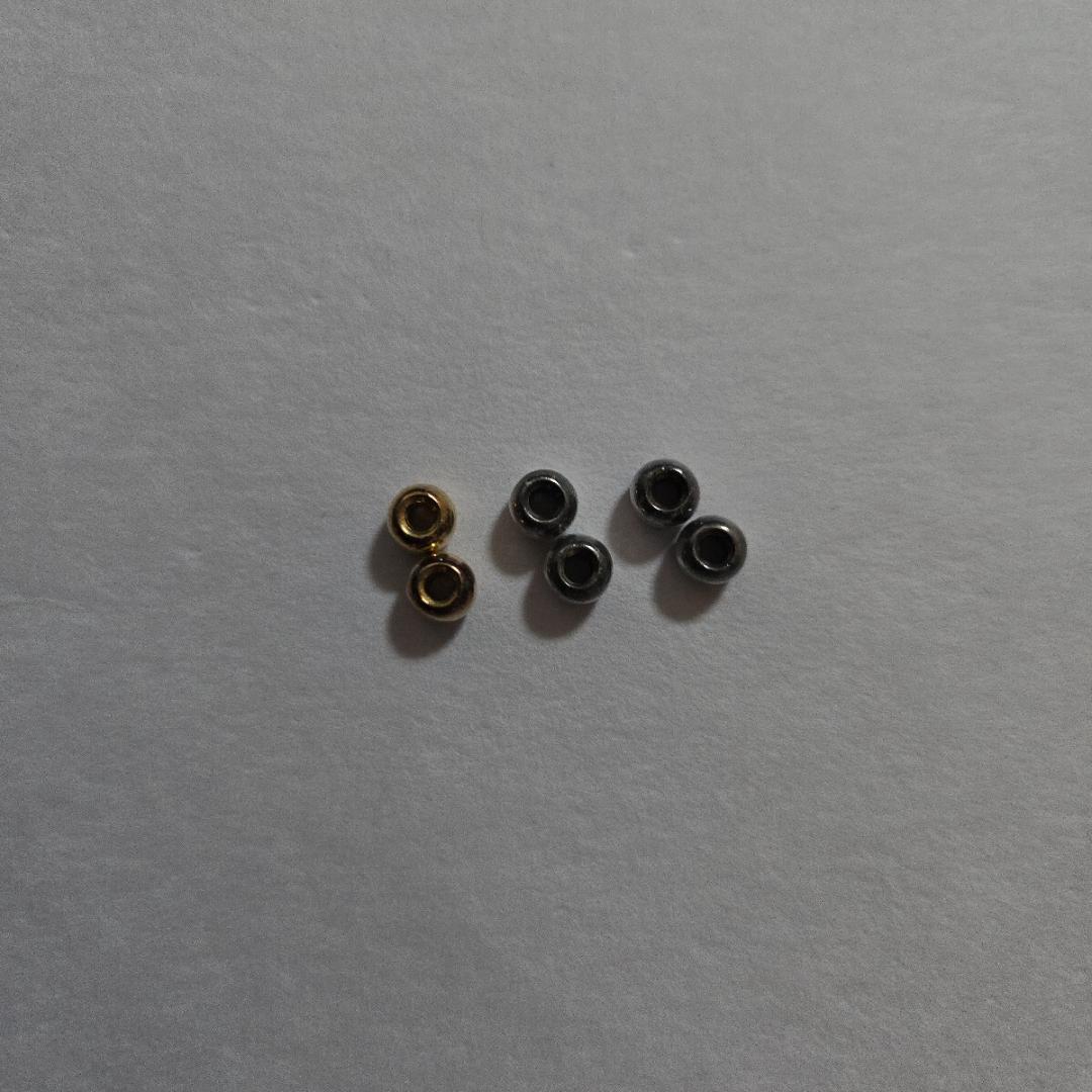 専用出品　K18全金ビーズ2個　シルバービーズ4個　Sサイズ