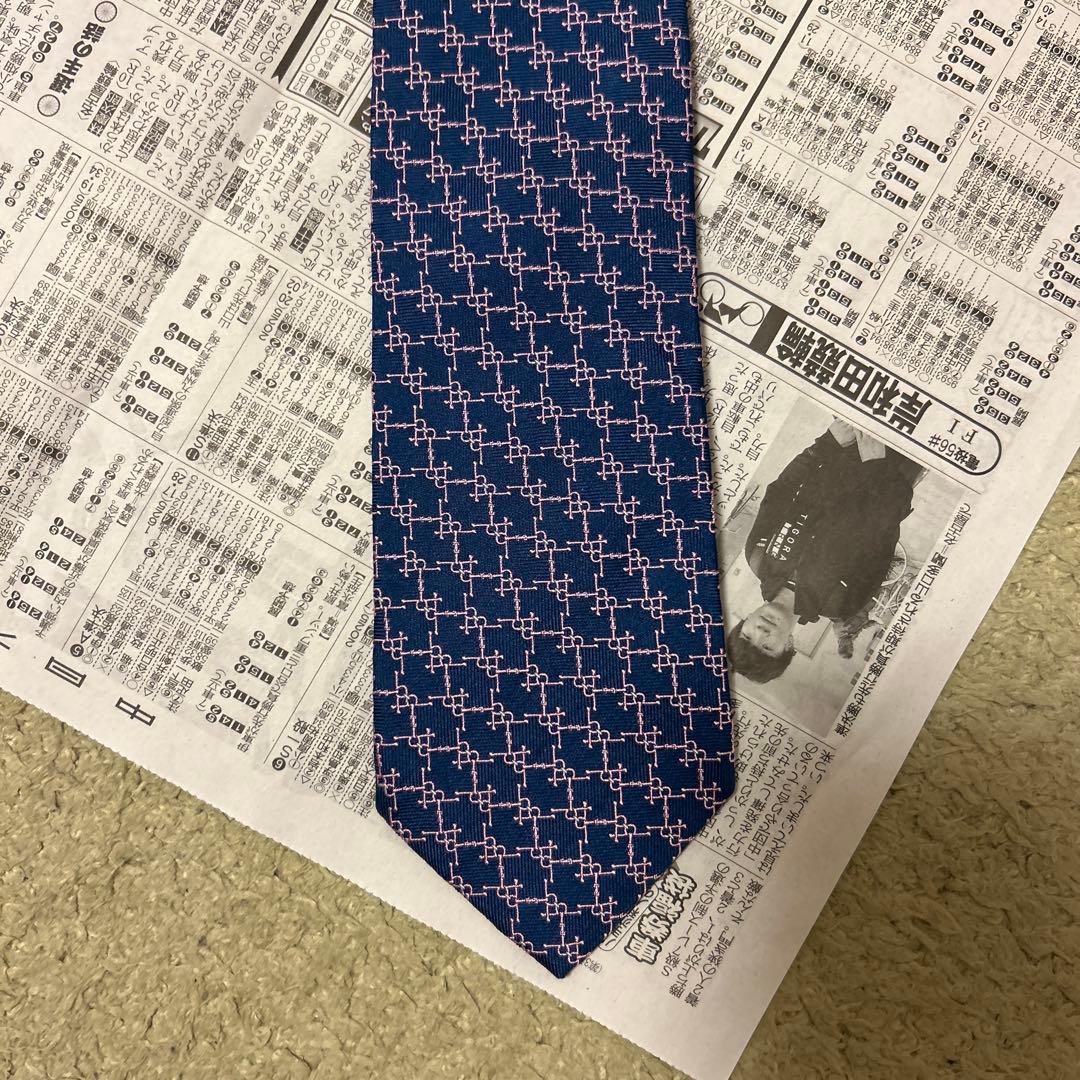 HERMES ネイビー 幾何学模様 ネクタイ - メルカリ