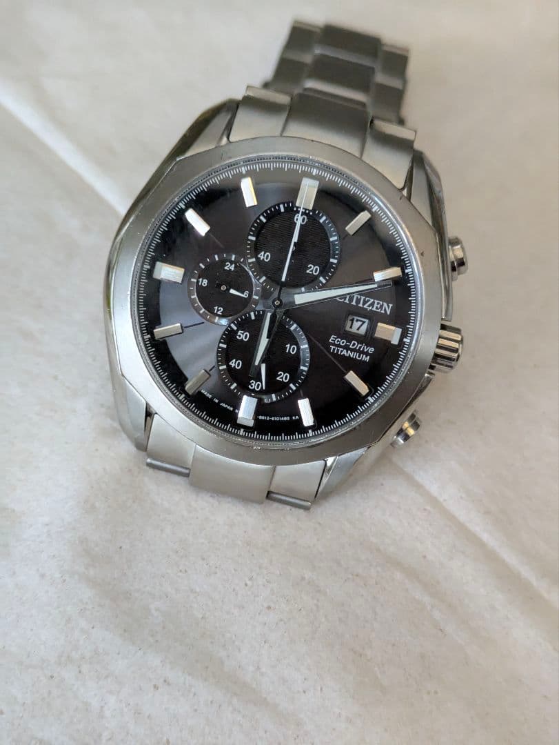 CITIZEN クロノグラフ 腕時計 エコドライブ CA0021-53E チタン