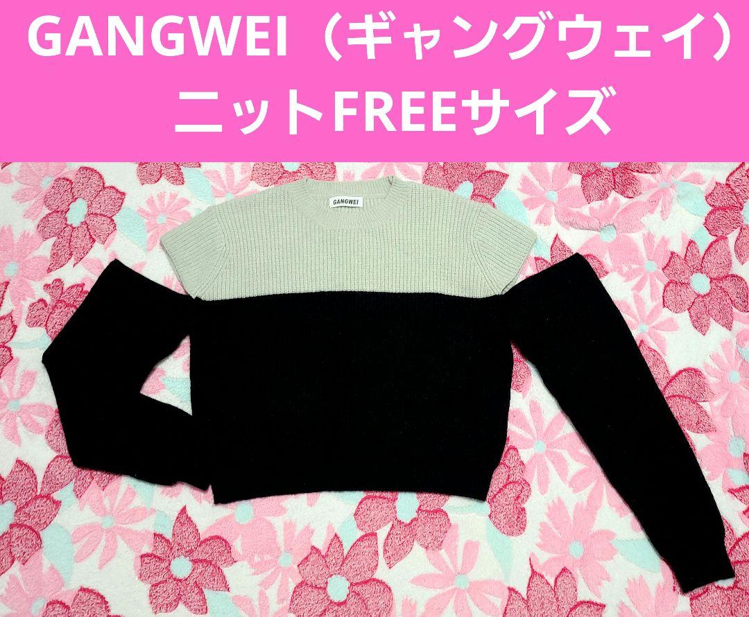 GANGWEI ニット FREEサイズ グレー・黒