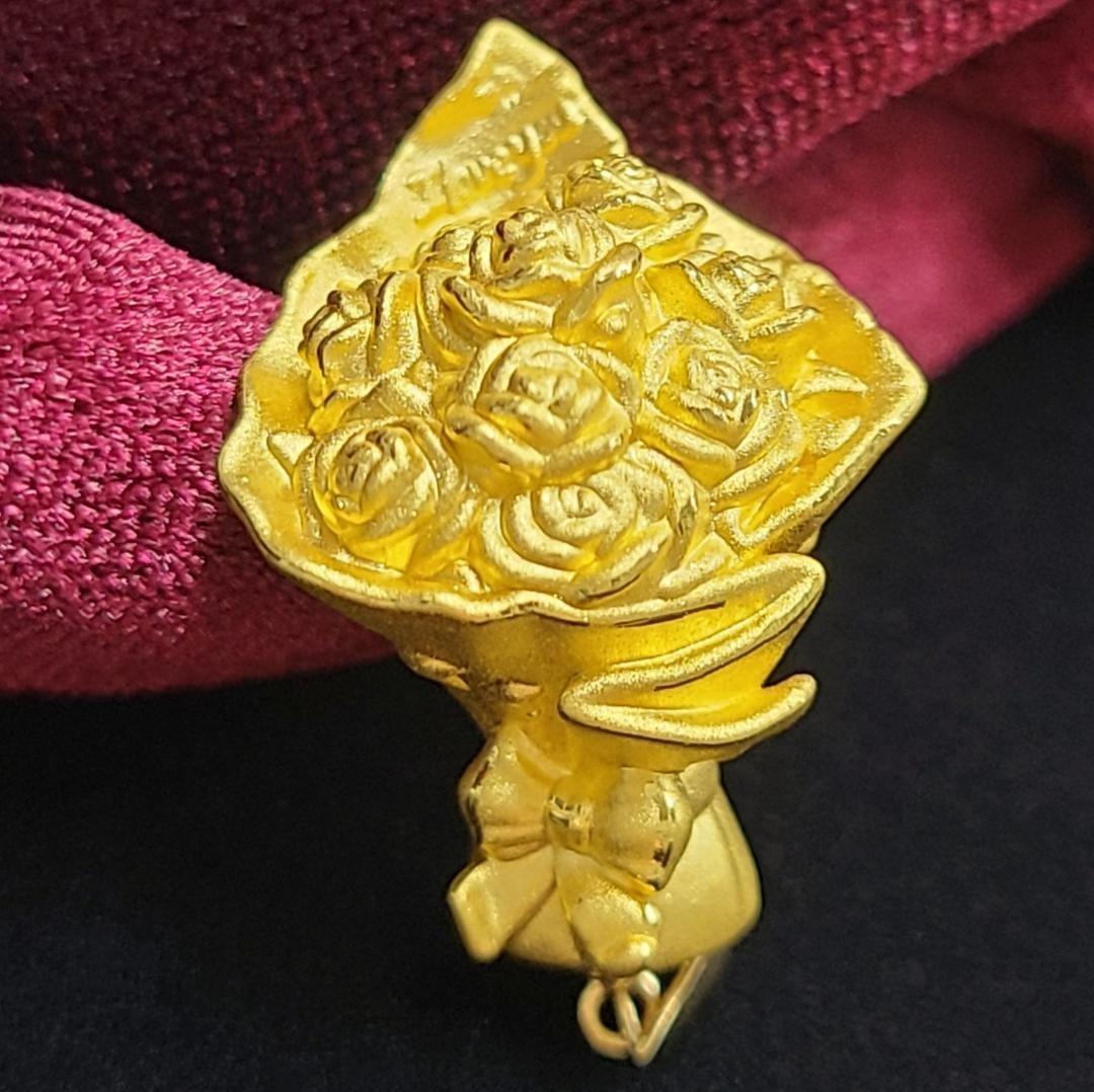 ロマンティック!24金 K24 ローズ ブーケ 薔薇 花束 ペンダント トップ ロマンティック!24金 K24 ローズ ブーケ 薔薇 花束 ペンダント トップ