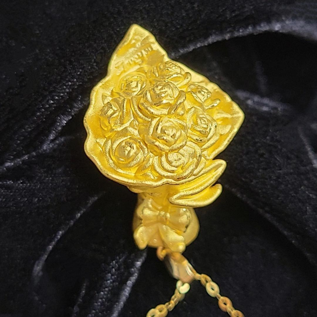 ロマンティック!24金 K24 ローズ ブーケ 薔薇 花束 ペンダント トップ ロマンティック!24金 K24 ローズ ブーケ 薔薇 花束 ペンダント トップ
