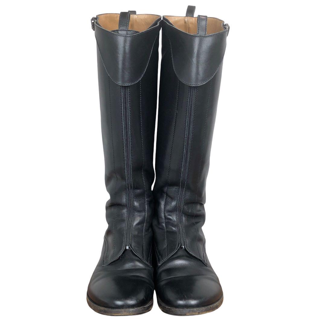 ◇美品◇ GIORGIO ARMANI ロングブーツ レザー 黒 ブラック 