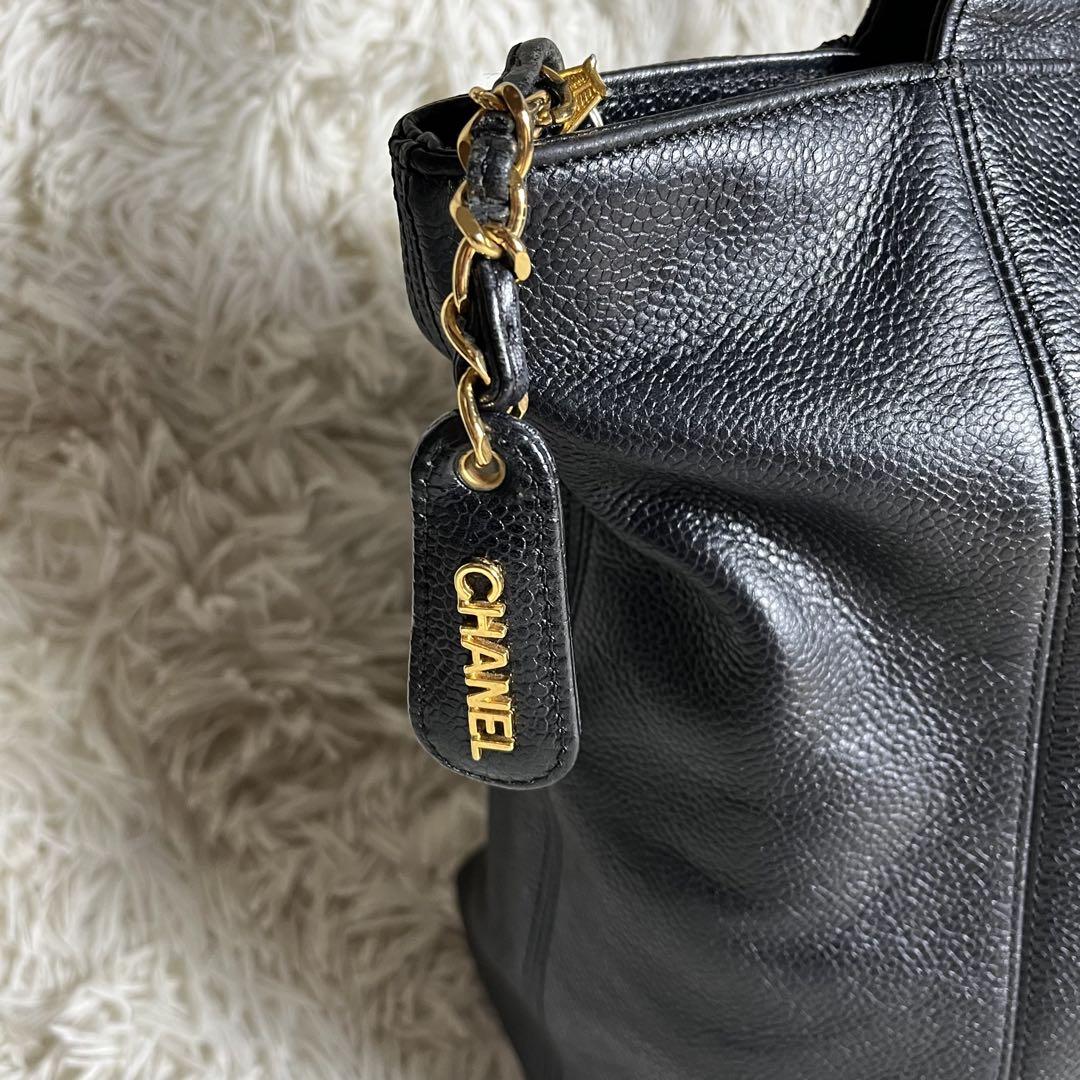 美品✨CHANEL トートバッグ ココマーク キャビアスキン ブラック