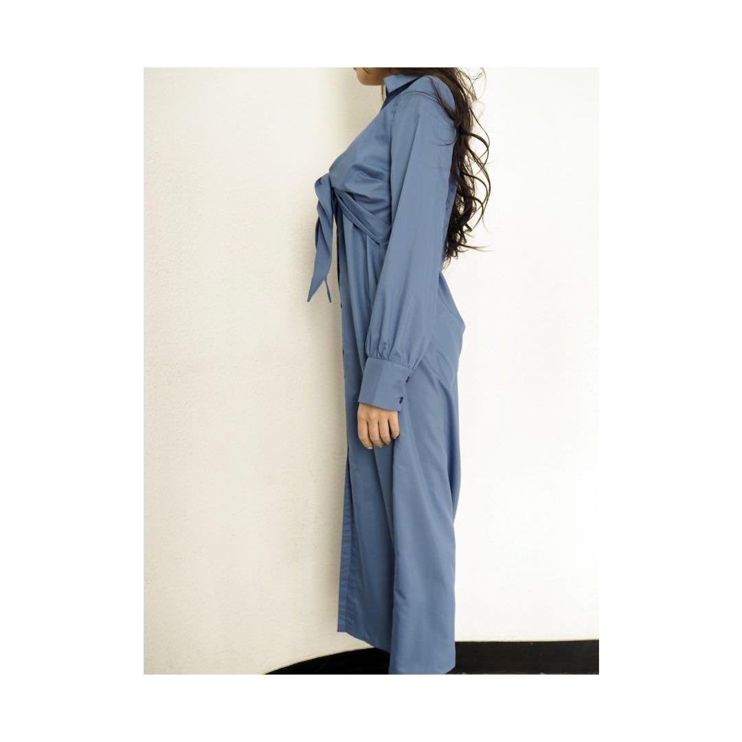 極美品】RESEXXYリゼクシー ロング丈フロントリボンシャツ