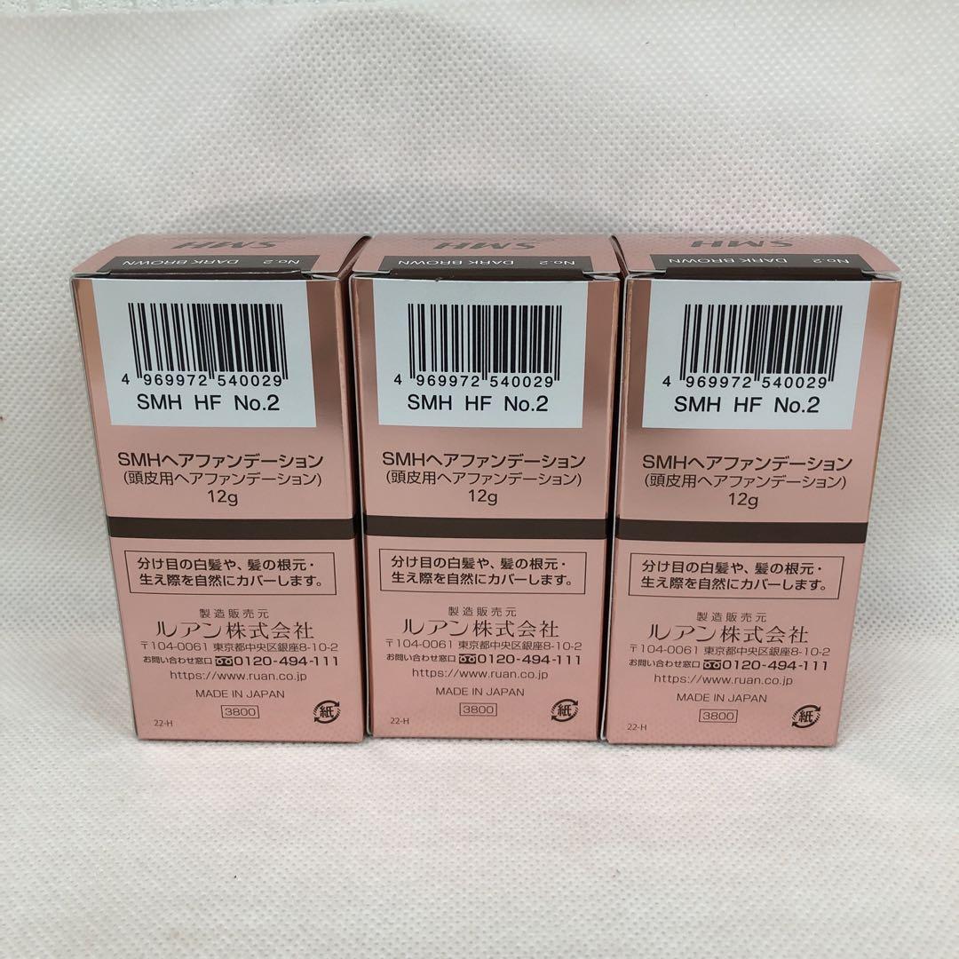 ルアン SMH 3個 ヘアファンデーション 12g No.2 ダークブラウン