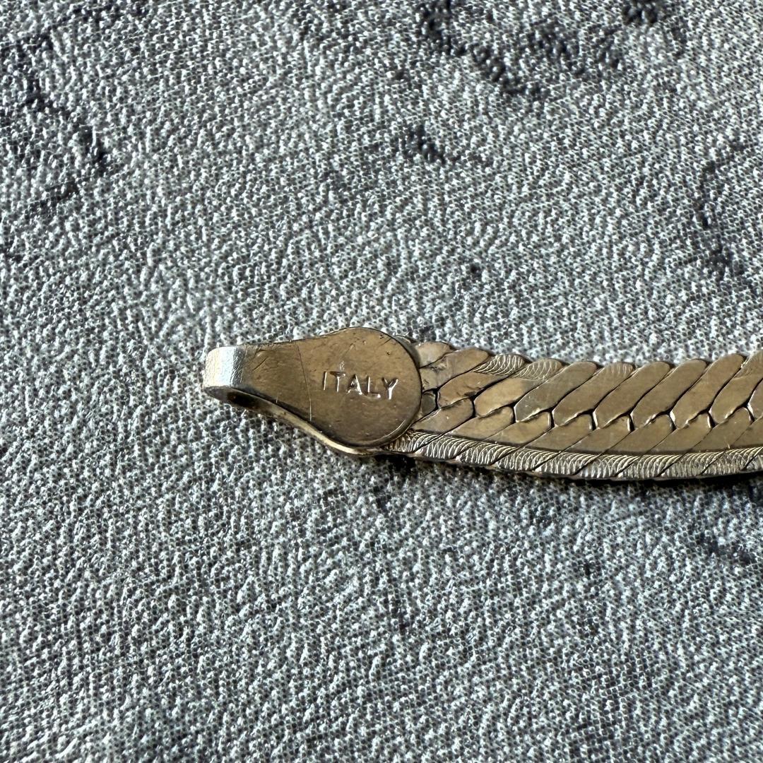 イタリア製 ヴィンテージ スネーク ブレスレット 平面 シルバー925