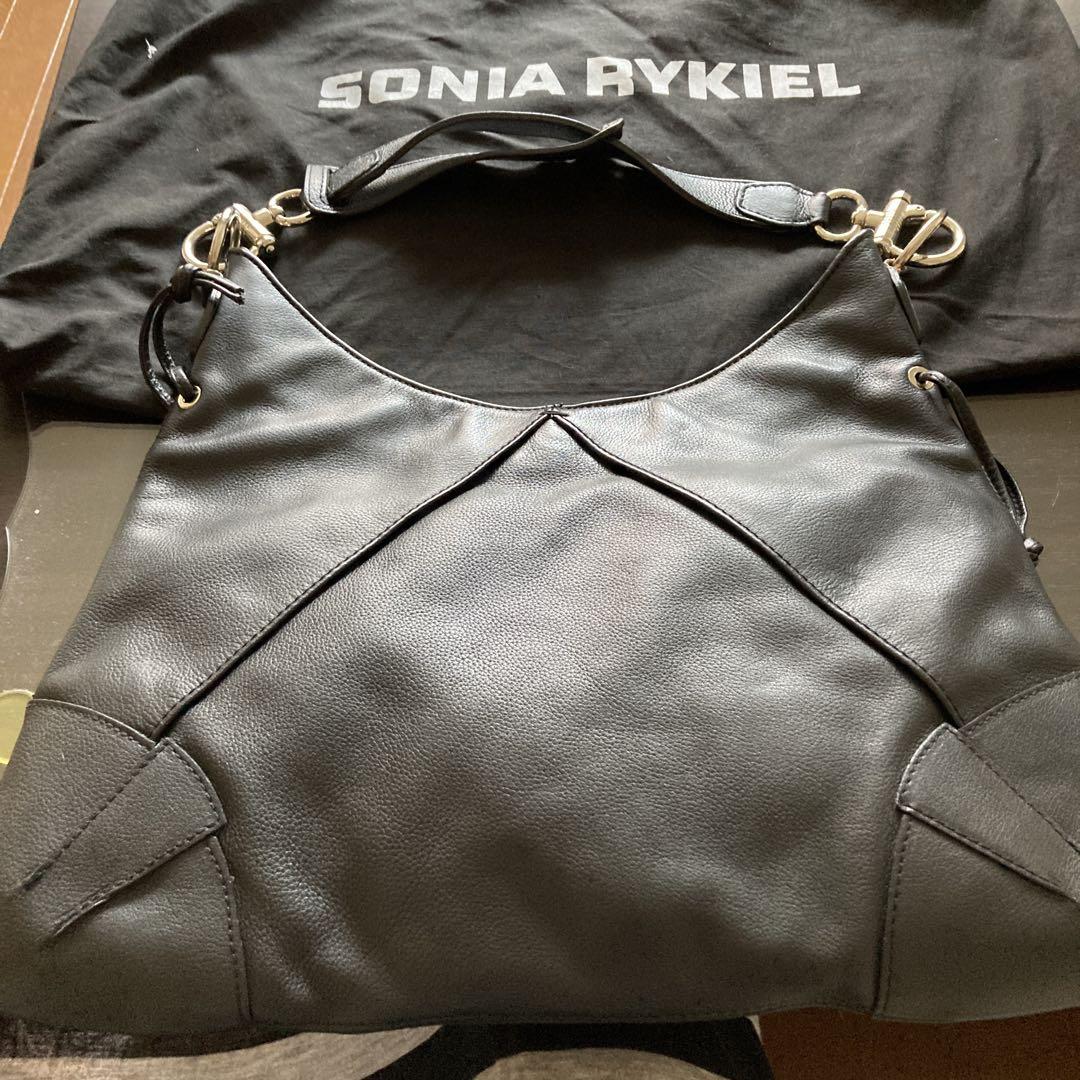お気にいる Sonia Rykiel 黒レザーショルダーバッグ - メルカリ バッグ