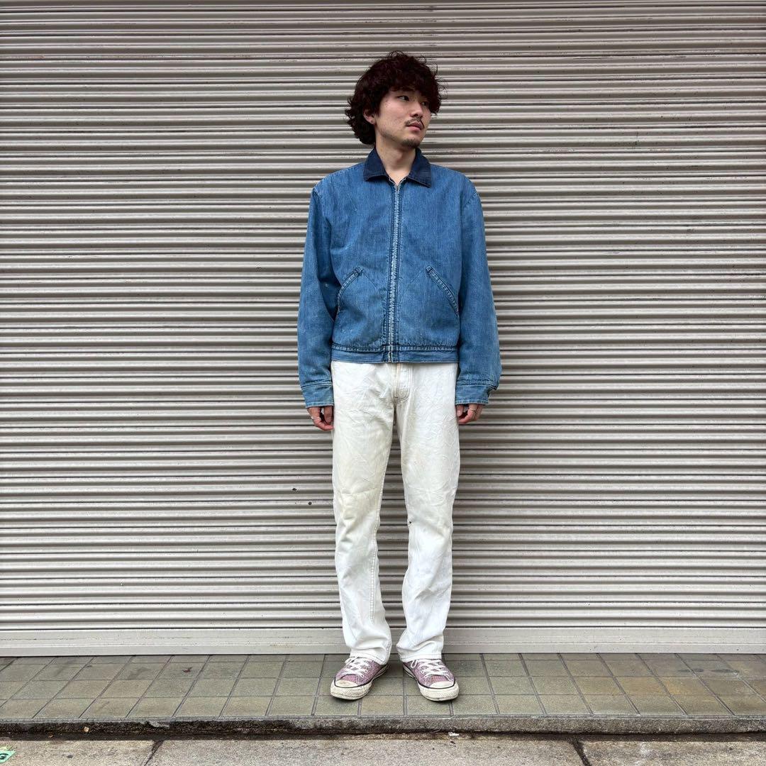 90s USA製 Levi'sリーバイス 501 ホワイト デニムパンツ w33