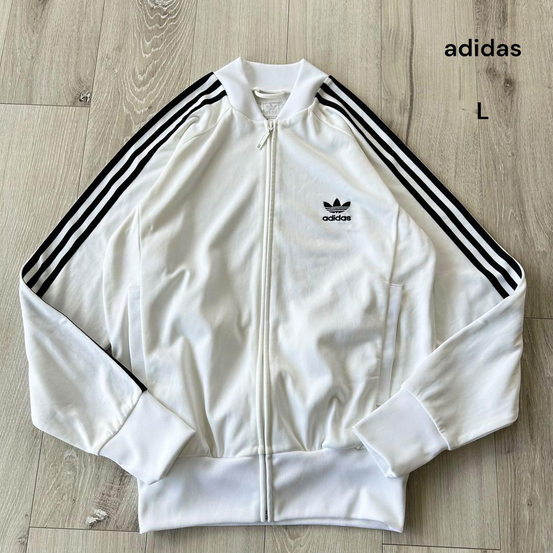 人気の黒白L！アディダスオリジナルストラックジャージジャケットSST ATP復刻 adidas ATP復刻 黒×白 US規格SSTトラックトップ アディダス 表記
