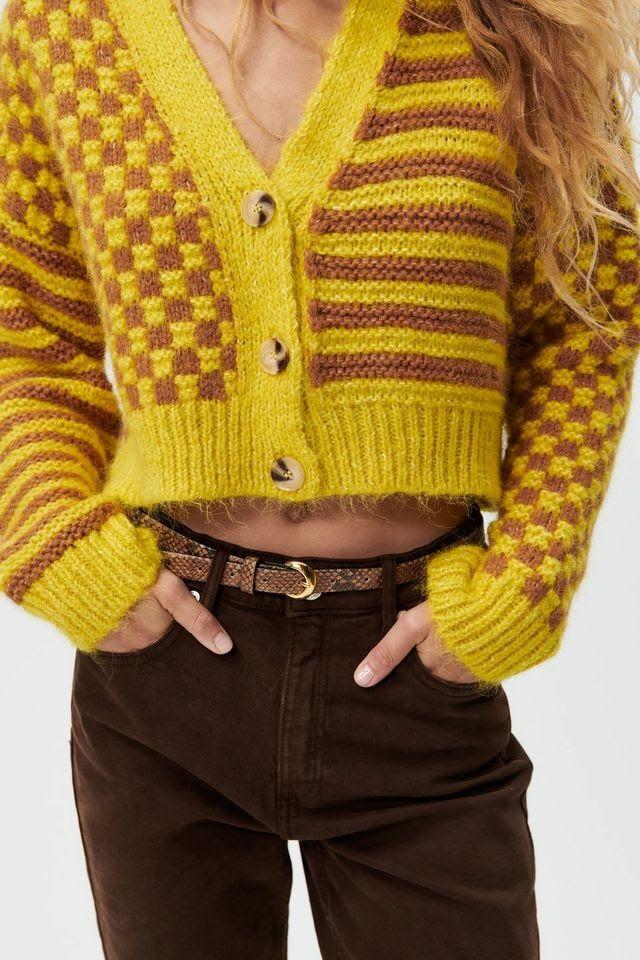 ZARA　コントラスト ジャカードニット ジャケット　Sサイズ