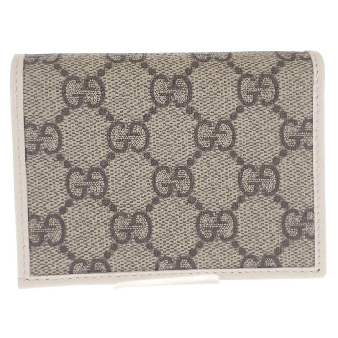 【GUCCI】 グッチ 財布 二つ折 ベージュ カードケースウォレット ホワイト