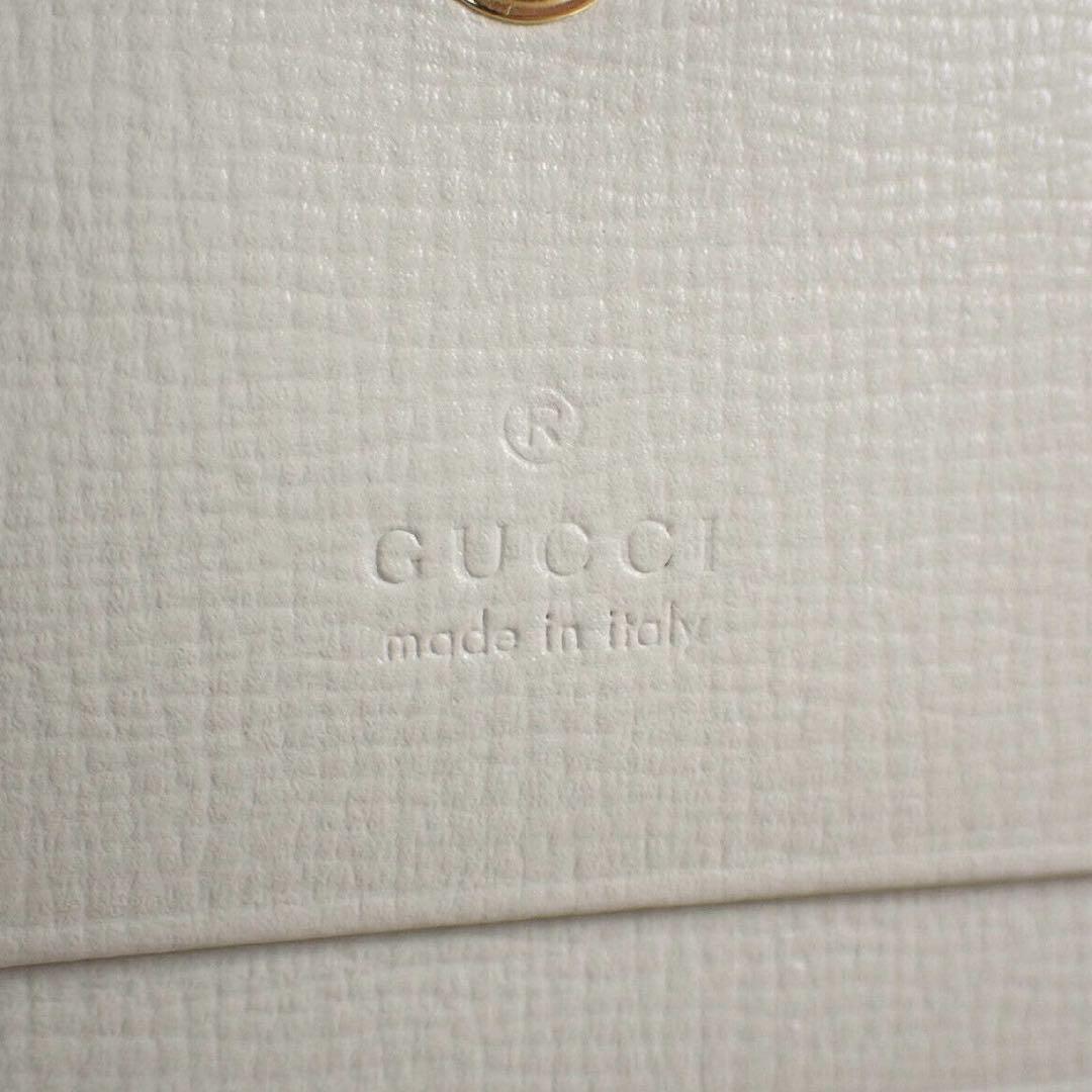 【GUCCI】 グッチ 財布 二つ折 ベージュ カードケースウォレット ホワイト
