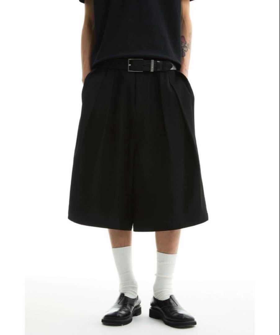 FUNKYFUN 25SS サイドプリーツバルーンショーツ 6部丈 モード】FUNKYFUN 25SS サイドプリーツバルーンショーツ 6部丈