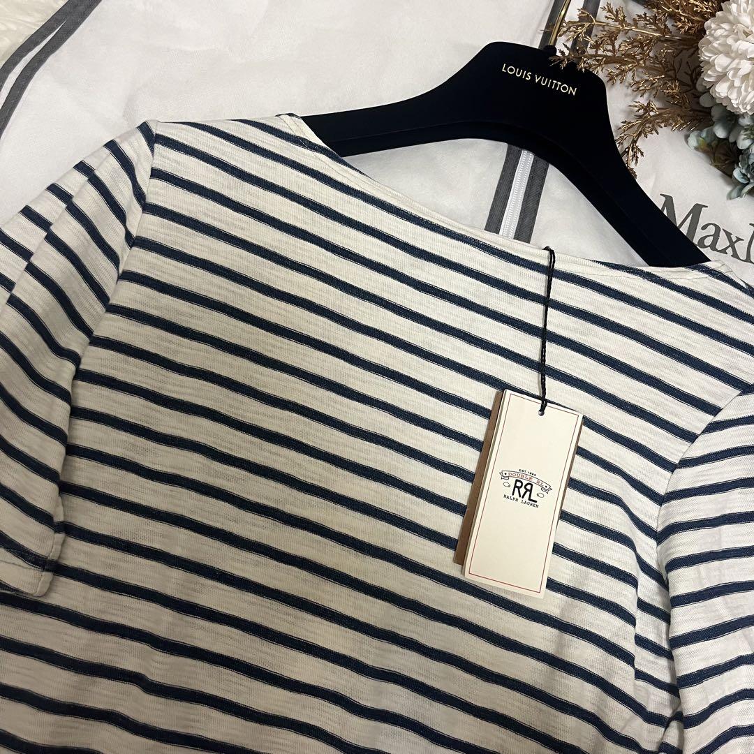 新品♡RRL ラルフローレン　ボーダーカットソー　Tシャツ　ネイビー　白　1