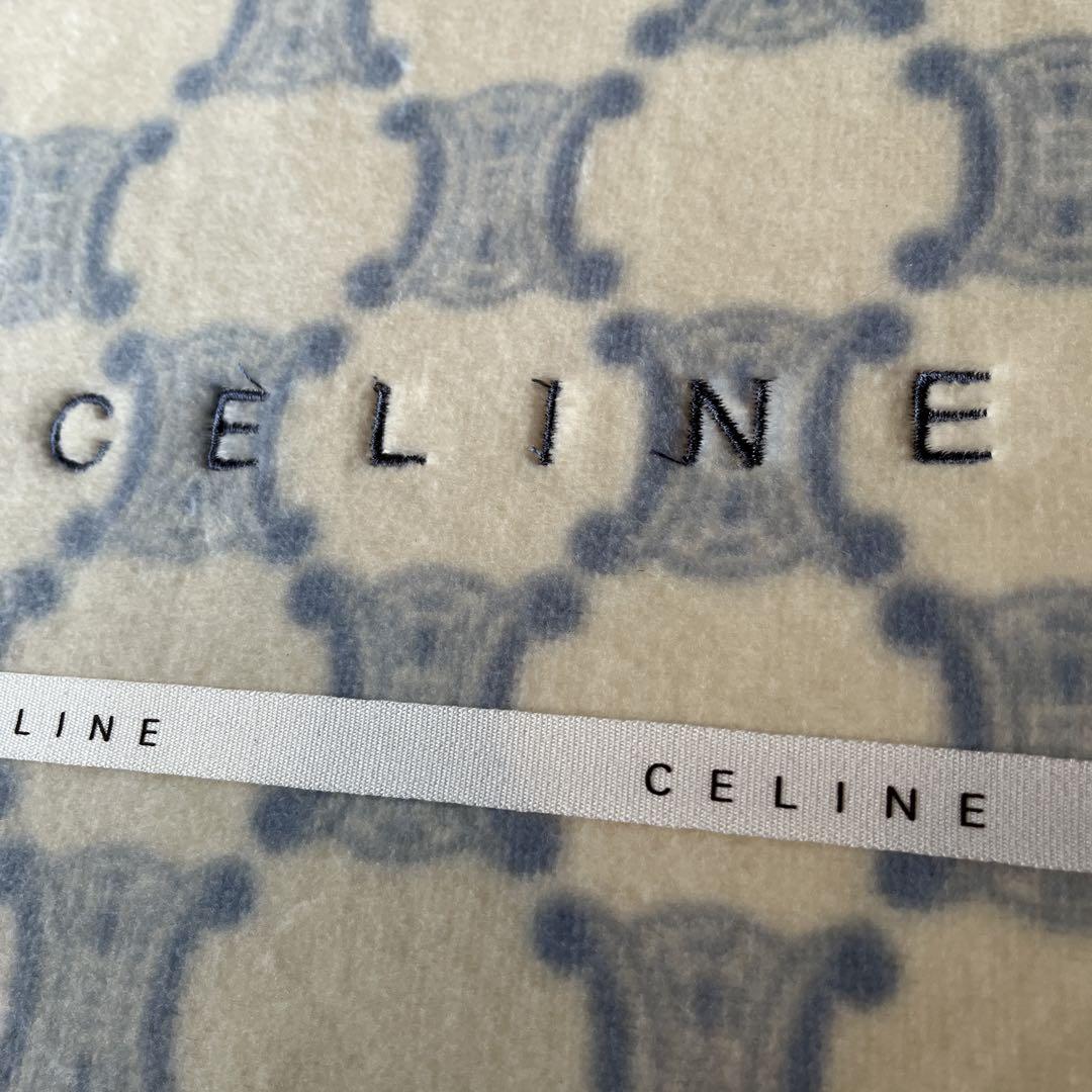 【新品未使用】 セリーヌ CELINE シルキータッチ 綿毛布 トリオンフ