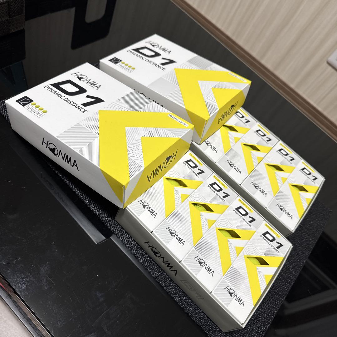 【新品未使用】HONMA D1 イエロー　マルチカラー　4ダース　ゴルフボール