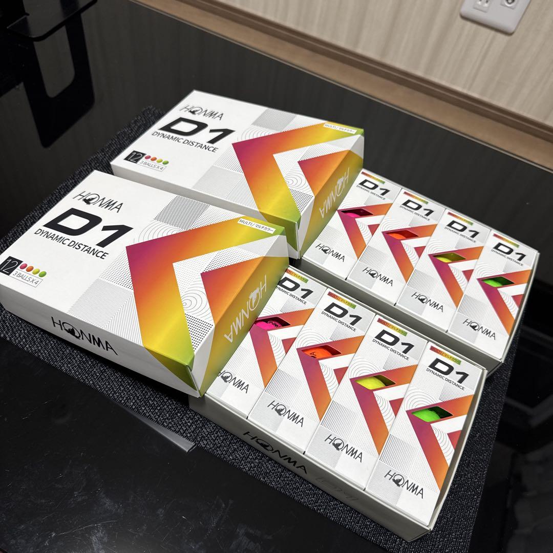 【新品未使用】HONMA D1 イエロー　マルチカラー　4ダース　ゴルフボール