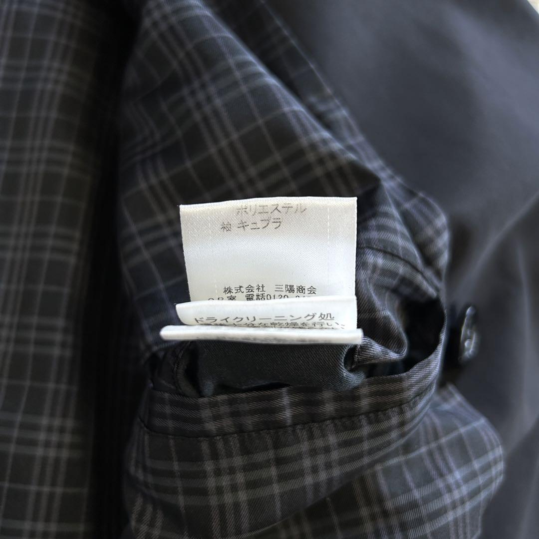 美品 バーバリーブラックレーベル トレンチコート ノバチェック ベルト 黒 LL