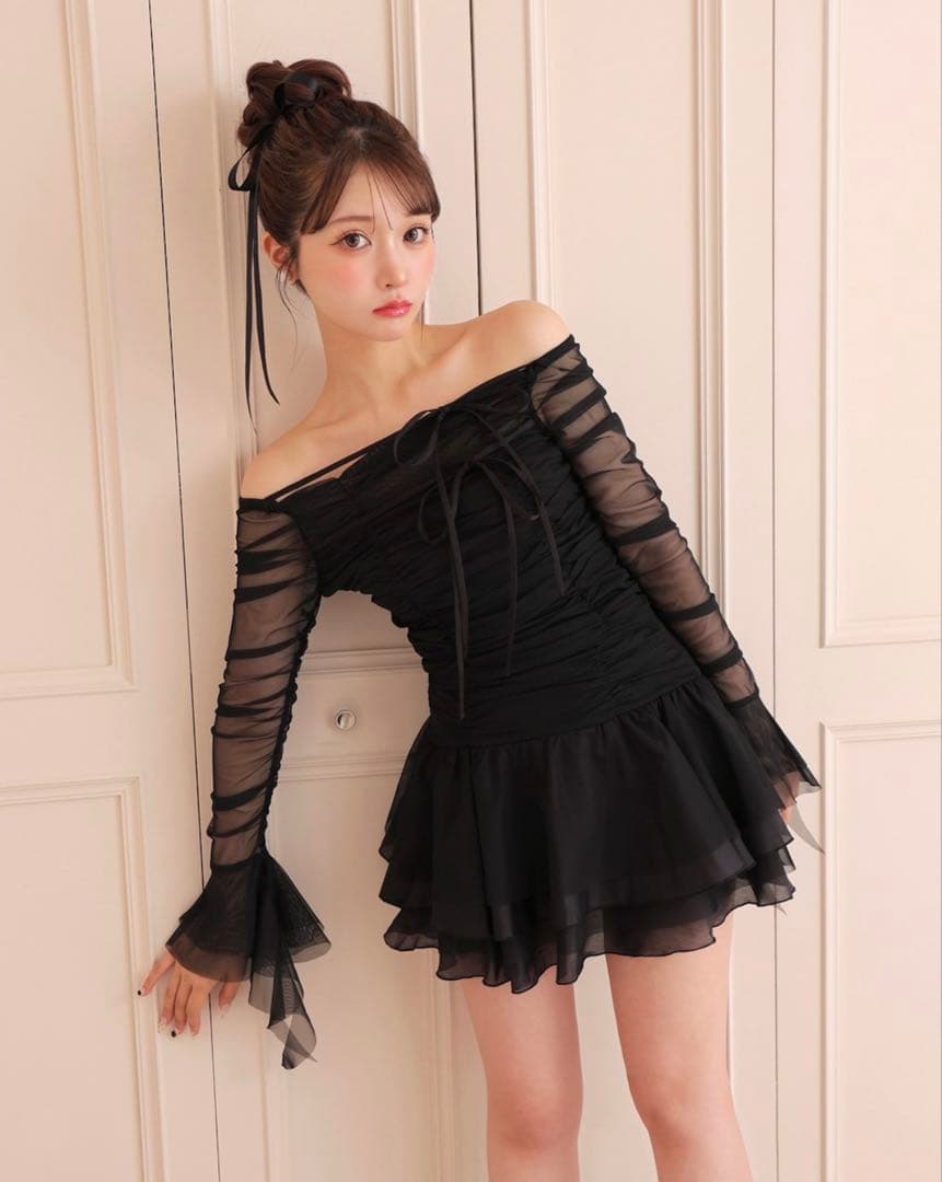 エムミーエメ　Chiffon mesh gathered setup