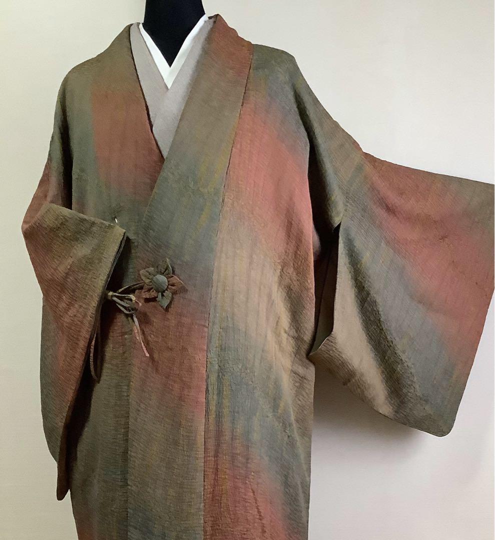 正絹道中着 ロング丈 絞り 暈し染め(訪問着、留袖、紬、袋帯なども出品) 画像2