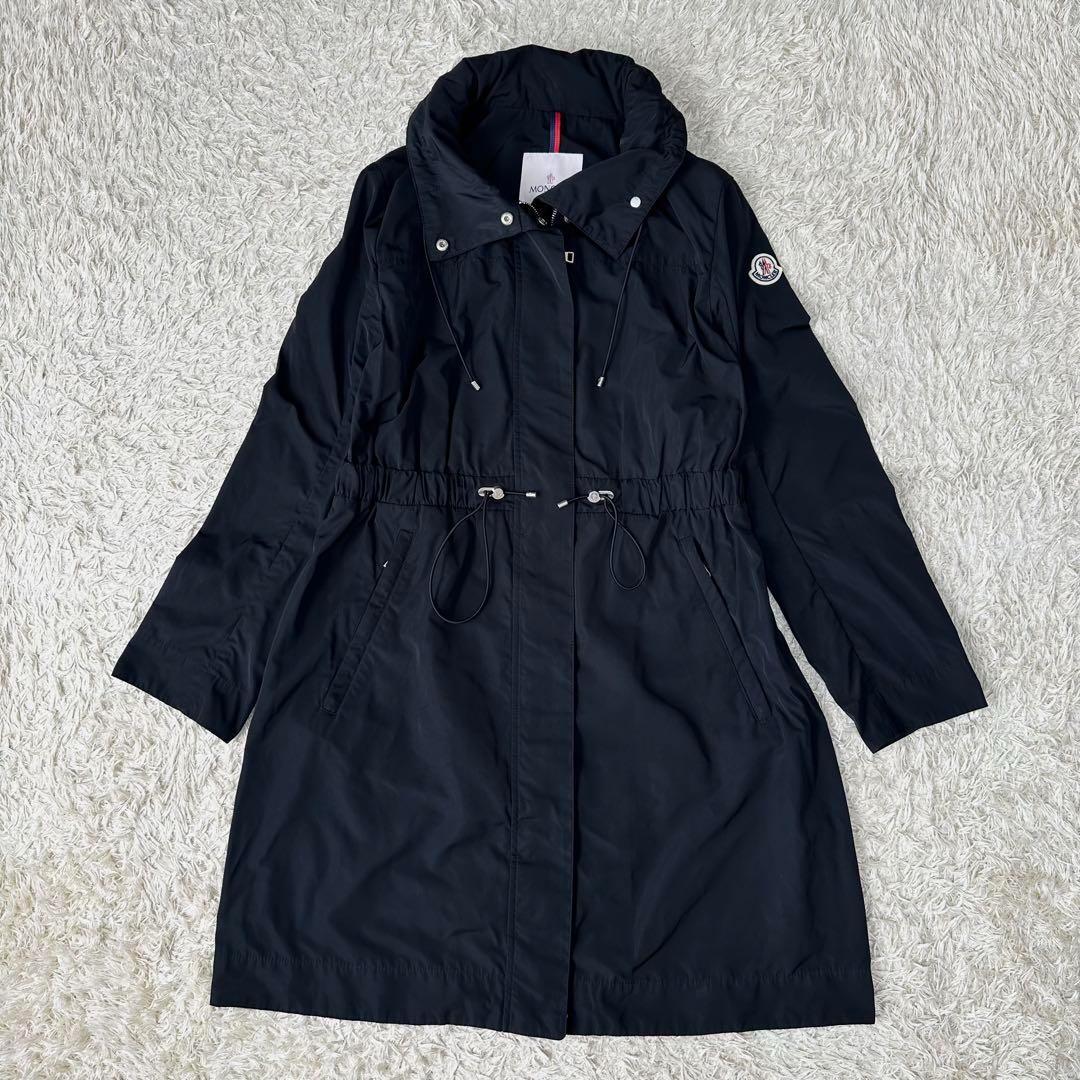 サイズ2 マラカイト MONCLER ナイロン ロングコート スプリングコート