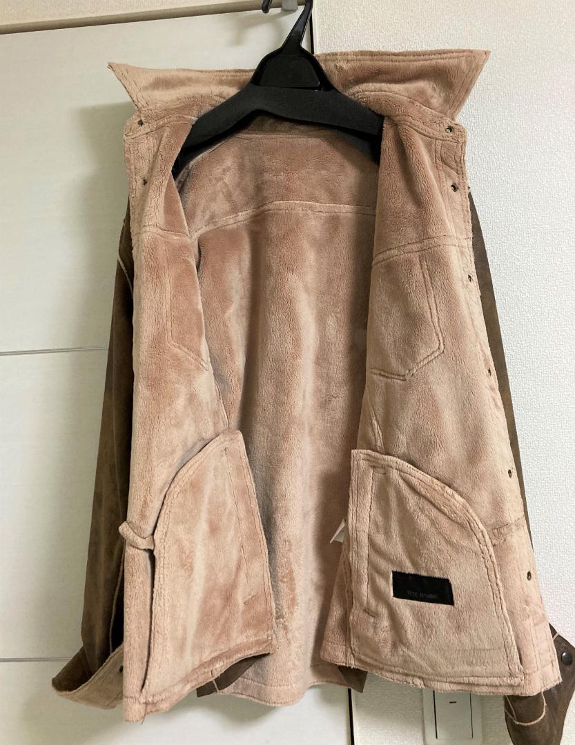 TETE HOMME　フェイクレザー　ライダースジャケット