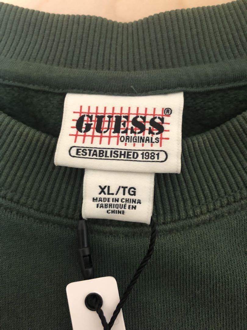 GUESS オリジナル スウェット XL ダークグリーン　ユニセックス