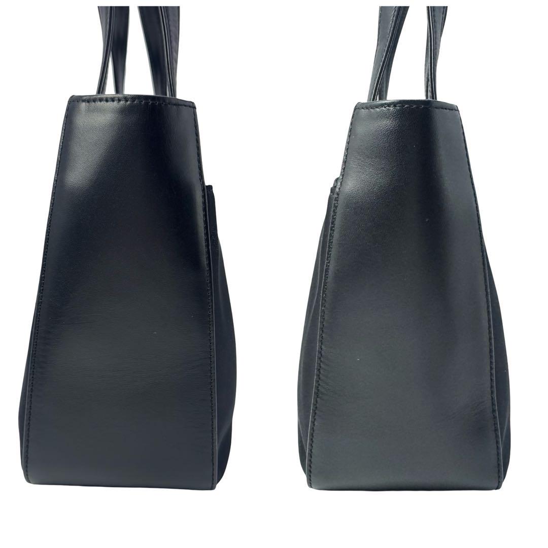 BURBERRY バーバリー レザー トートバッグ ブラック レディース A4